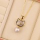 Natural Pearl Copper Cat Healing Necklace Set
