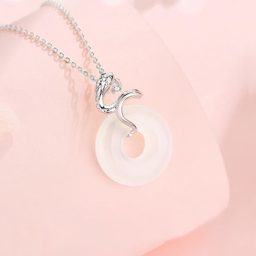 Sterling Silver Chalcedony Year of the Snake Harmony Pendant Sterling Silver Chalcedony Year of the Snake Harmony Pendant