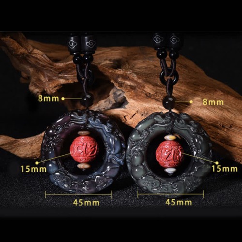Feng Shui Rainbow Obsidian PiXiu Healing Necklace Feng Shui Rainbow Obsidian PiXiu Healing Necklace