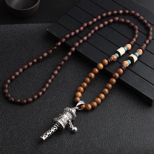 Turquoise Dzi Bead Meditation Necklace