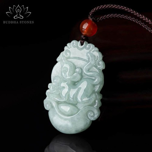 Natural Jade 12 Chinese Zodiac Success Necklace Pendant