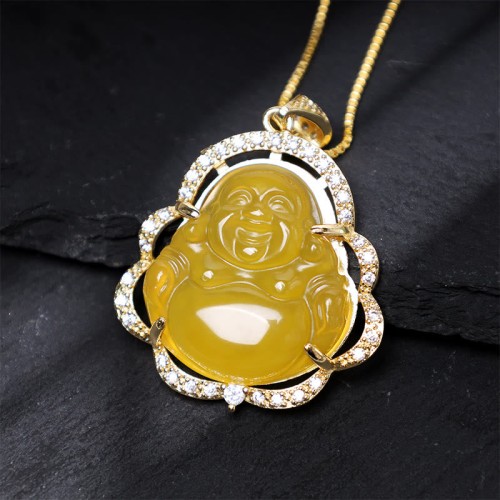 Good Luck Laughing Buddha Necklace Good Luck Laughing Buddha Necklace