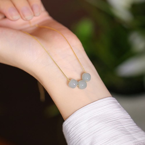 925 Sterling Silver Hetian Jade Cyan Jade Laughing Buddha Necklace Pendant 925 Sterling Silver Hetian Jade Cyan Jade Laughing Buddha Necklace Pendant