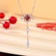 925 Silver Chinese Knotting Red Zircon Wealth Necklace 925 Silver Chinese Knotting Red Zircon Wealth Necklace