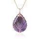 Natural Quartz Crystal Tree of Life Healing Necklace Pendant Natural Quartz Crystal Tree of Life Healing Necklace Pendant