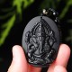 Obsidian Ganesh Elephant Wealth Necklace Pendant Obsidian Ganesh Elephant Wealth Necklace Pendant
