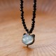 Black Spinel Cute Cat Motivate Choker Necklace Black Spinel Cute Cat Motivate Choker Necklace