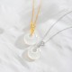 925 Sterling Silver White Agate Fu Character Necklace 925 Sterling Silver White Agate Fu Character Necklace