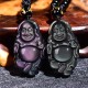 Rainbow Obsidian Laughing Buddha Inner Peace Necklace Rainbow Obsidian Laughing Buddha Inner Peace Necklace