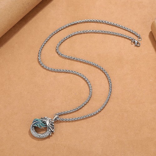 Tibetan Copper Dragon Strength Necklace Pendant