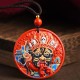 Zakiram Goddess Wealth Painted Cinnabar Necklace Pendant Zakiram Goddess Wealth Painted Cinnabar Necklace Pendant