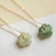 Hetian Jade Cyan Jade Floral Charm Necklace Pendant