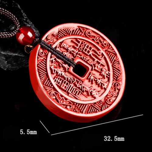 Cinnabar Mountain Ghost Bagua Blessing Necklace Pendant Cinnabar Mountain Ghost Bagua Blessing Necklace Pendant