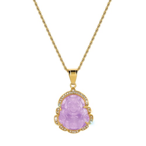 18K Gold Filled Laughing Buddha Jade Luck Necklace 18K Gold Filled Laughing Buddha Jade Luck Necklace
