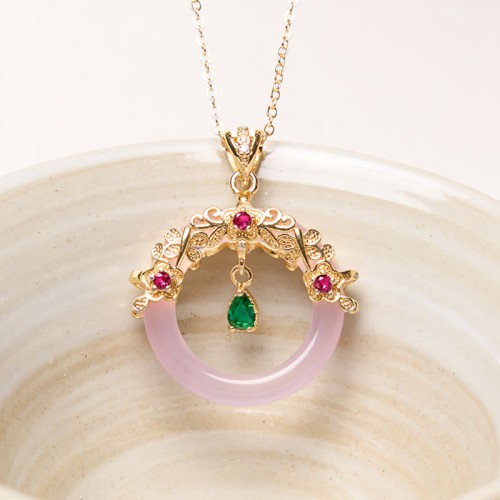 Green Chalcedony Peace Strength Necklace Green Chalcedony Peace Strength Necklace