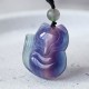 Natural Fluorite Gold Sheen Obsidian Fox Pendant Necklace