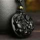 Black Obsidian Pixiu Bead Purification Necklace Pendant Black Obsidian Pixiu Bead Purification Necklace Pendant