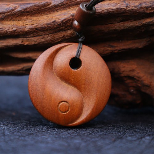 Lightning Struck Jujube Wood Yin Yang Protection Necklace Lightning Struck Jujube Wood Yin Yang Protection Necklace
