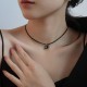 Black Spinel Cute Cat Motivate Choker Necklace Black Spinel Cute Cat Motivate Choker Necklace