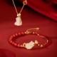 18K Gold Plated Hetian Jade Ruyi Cat Luck Set 18K Gold Plated Hetian Jade Ruyi Cat Luck Set