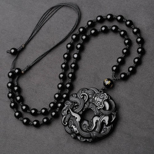 Black Obsidian Peace Pixiu Purification Pendant Black Obsidian Peace Pixiu Purification Pendant