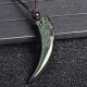 Black Obsidian Wolf Tooth Strength Necklace Pendant Black Obsidian Wolf Tooth Strength Necklace Pendant