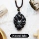 Rainbow Obsidian Nine-Tailed Fox Necklace Pendant