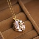 Gold-plated Baroque Pearl Flower Sincerity Necklace Gold-plated Baroque Pearl Flower Sincerity Necklace