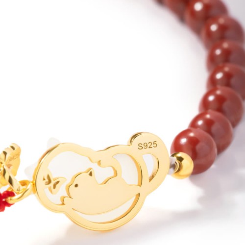 18K Gold Plated Hetian Jade Ruyi Cat Luck Set 18K Gold Plated Hetian Jade Ruyi Cat Luck Set