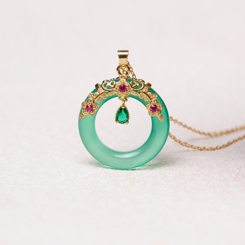 Green Chalcedony Peace Strength Necklace Green Chalcedony Peace Strength Necklace