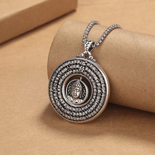 Heart Sutra Buddha Peace Buckle Serenity Necklace Heart Sutra Buddha Peace Buckle Serenity Necklace