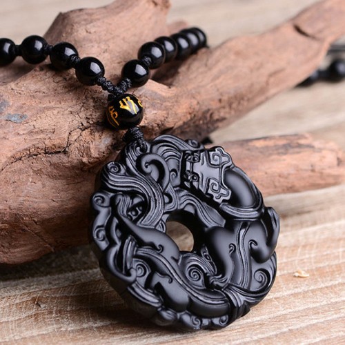 Black Obsidian Peace Pixiu Purification Pendant Black Obsidian Peace Pixiu Purification Pendant