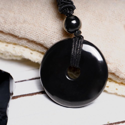 Lucky Coin Healing Crystal Gemstone Necklace