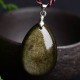 Gold Sheen Obsidian Water Drop Necklace Gold Sheen Obsidian Water Drop Necklace