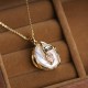 Gold-plated Baroque Pearl Flower Sincerity Necklace Gold-plated Baroque Pearl Flower Sincerity Necklace