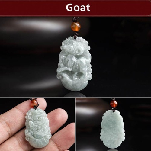 Natural Jade 12 Chinese Zodiac Success Necklace Pendant