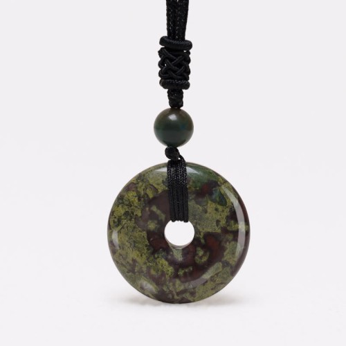 Lucky Coin Healing Crystal Gemstone Necklace
