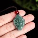 Green Jade Nine-Tailed Fox Luck Pendant