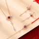 925 Silver Chinese Knotting Red Zircon Wealth Necklace 925 Silver Chinese Knotting Red Zircon Wealth Necklace