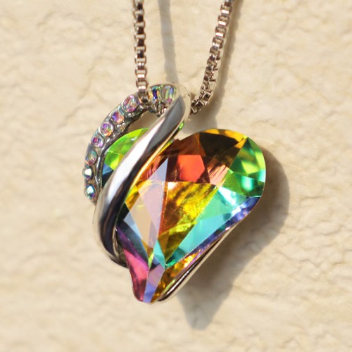 Love Heart Birthstone Healing Energy Necklace Love Heart Birthstone Healing Energy Necklace