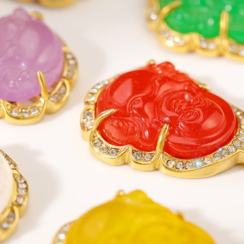 18K Gold Filled Laughing Buddha Jade Luck Necklace 18K Gold Filled Laughing Buddha Jade Luck Necklace