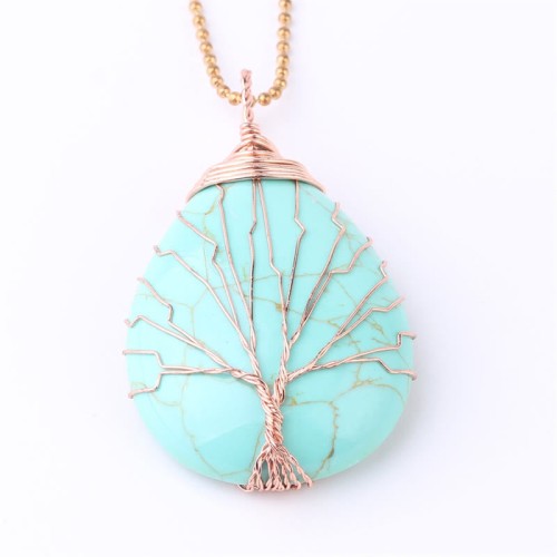 Natural Quartz Crystal Tree of Life Healing Necklace Pendant Natural Quartz Crystal Tree of Life Healing Necklace Pendant