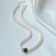925 Sterling Silver Pearl Hetian Jade Aquamarine Necklace 925 Sterling Silver Pearl Hetian Jade Aquamarine Necklace