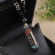 Tibetan Om Mani Padme Hum Dzi Bead Necklace Pendant