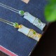 White Jade Cyan Jade Bamboo Protection Necklace White Jade Cyan Jade Bamboo Protection Necklace
