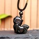Rainbow Obsidian Nine-Tailed Fox Necklace Pendant
