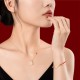 18K Gold Plated Hetian Jade Ruyi Cat Luck Set 18K Gold Plated Hetian Jade Ruyi Cat Luck Set