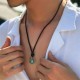 Round Turquoise Stone Protection Necklace Pendant Round Turquoise Stone Protection Necklace Pendant