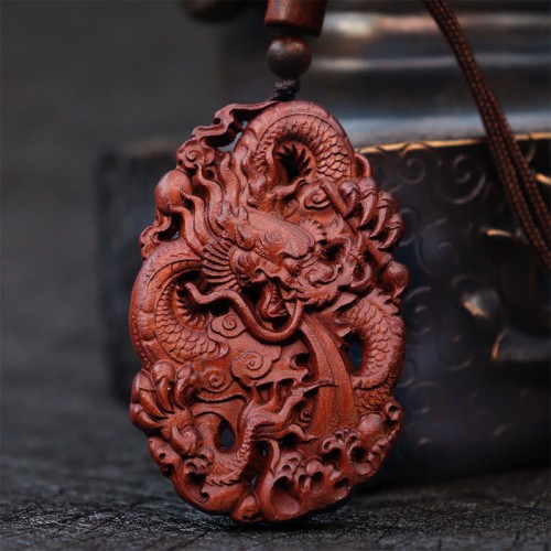 Lightning Struck Jujube Wood Dragon Necklace Lightning Struck Jujube Wood Dragon Necklace