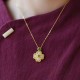 Four Leaf Clover Jade Prosperity Necklace Pendant
